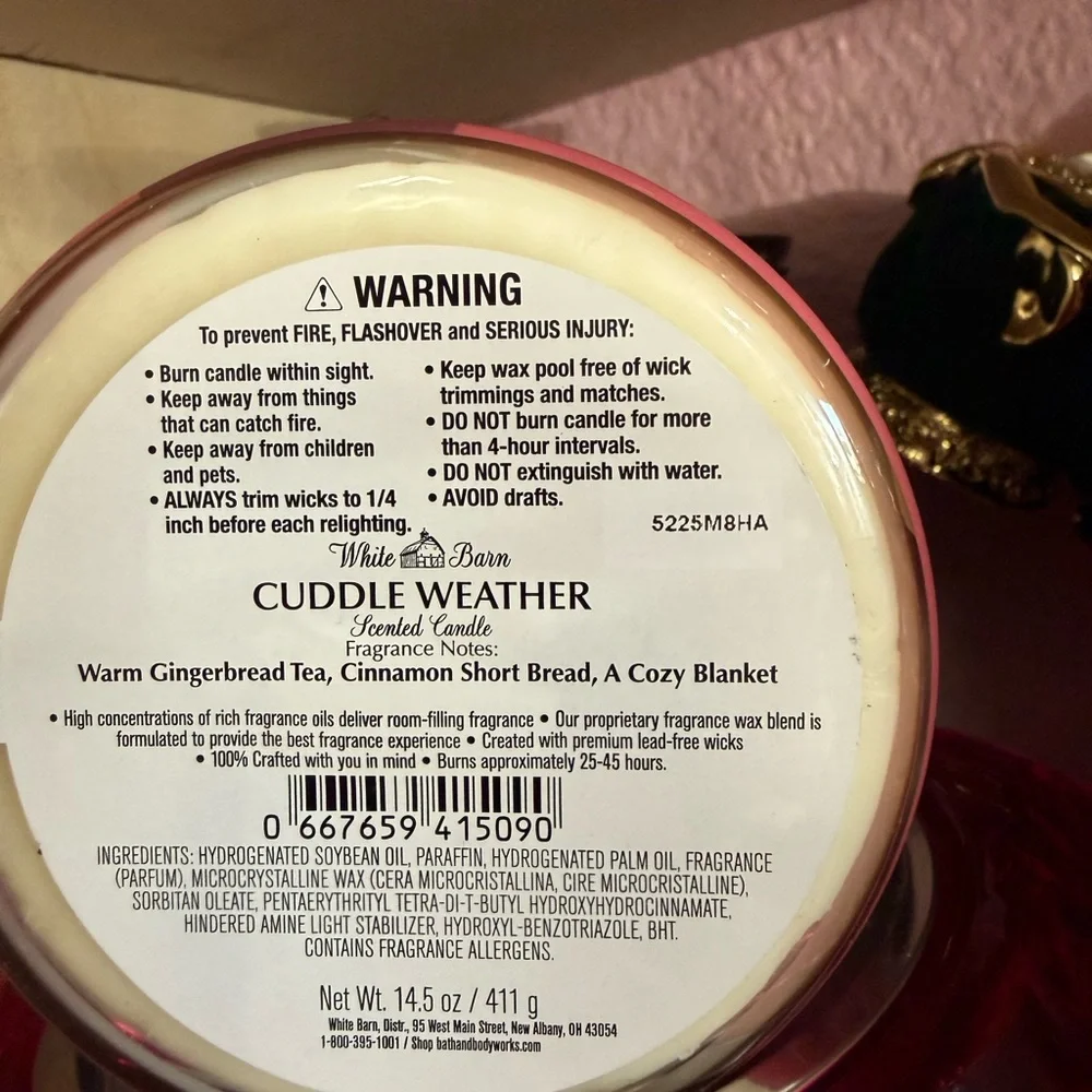 3 wickets White Barn cuddle weather Candle